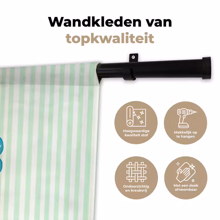 Wandkleed - Bloemen - Ovaal - Strepen - Groen — 3
