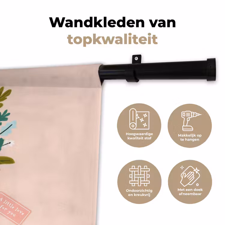 Wandkleed - Boeket - Strikje - Kaartje - Quote — 3