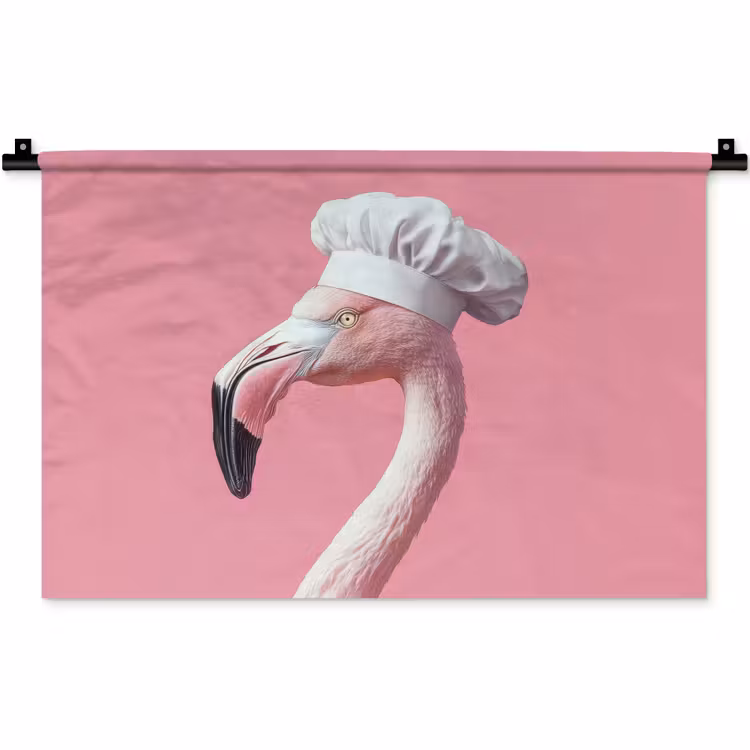 Wandkleed - Flamingo - Roze - Koksmuts - Vogel — 1