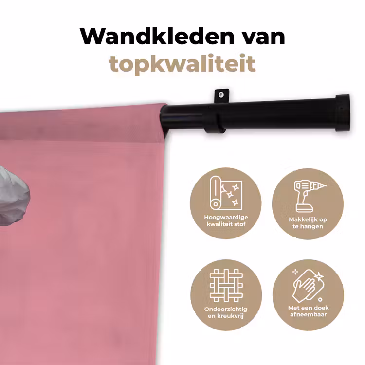 Wandkleed - Flamingo - Roze - Koksmuts - Vogel — 3
