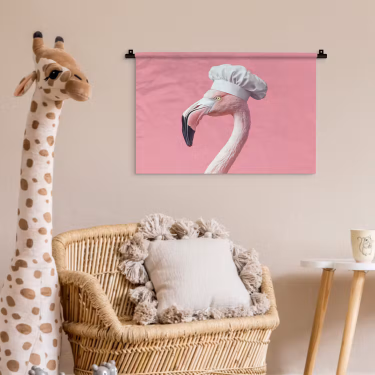 Wandkleed - Flamingo - Roze - Koksmuts - Vogel — 5