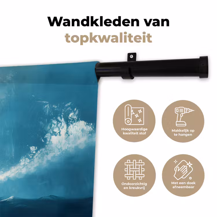 Wandkleed - Kitesurfer - Oranje - Zee - Lucht — 3