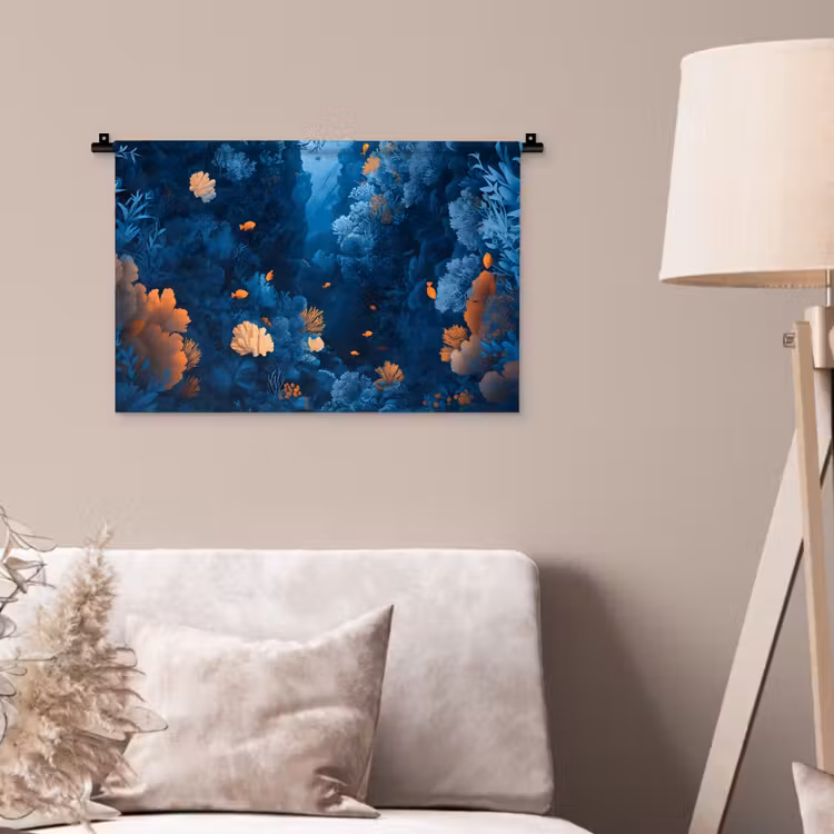 Wandkleed - Koraalrif - Vissen - Oceaan - Blauw — 2