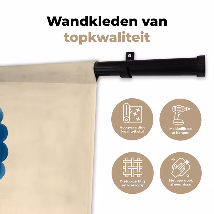 Wandkleed - Lijst - Bloemen - Lichtblauw - Illustratie — 3