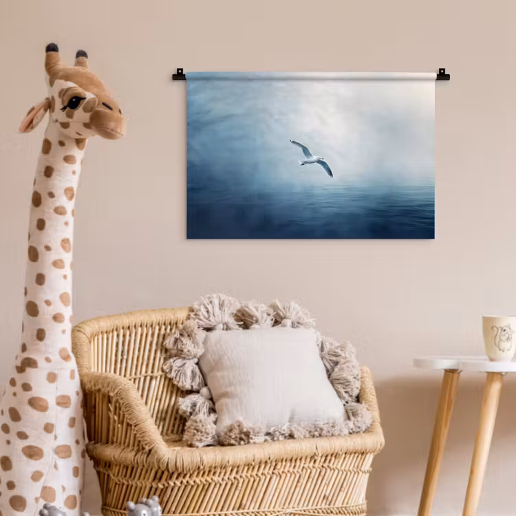 Wandkleed - Meeuw - Wit - Zee - Mistig — 5