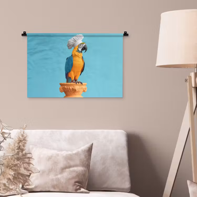 Wandkleed - Papegaai - Koksmuts - Grappig - Vogel — 2