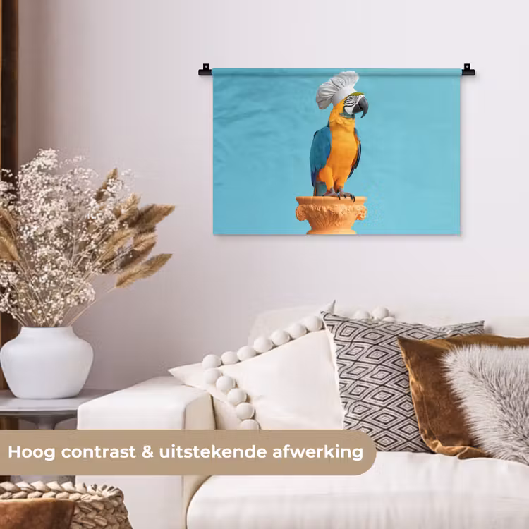 Wandkleed - Papegaai - Koksmuts - Grappig - Vogel — 4
