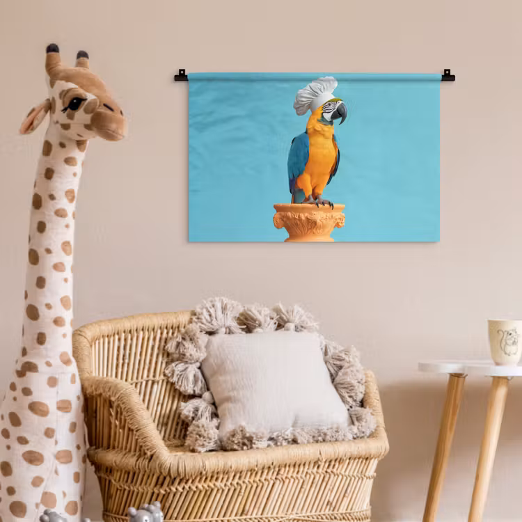 Wandkleed - Papegaai - Koksmuts - Grappig - Vogel — 5
