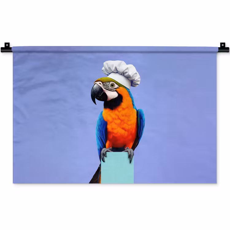 Wandkleed - Papegaai - Koksmuts - Vogel - Leuk — 1