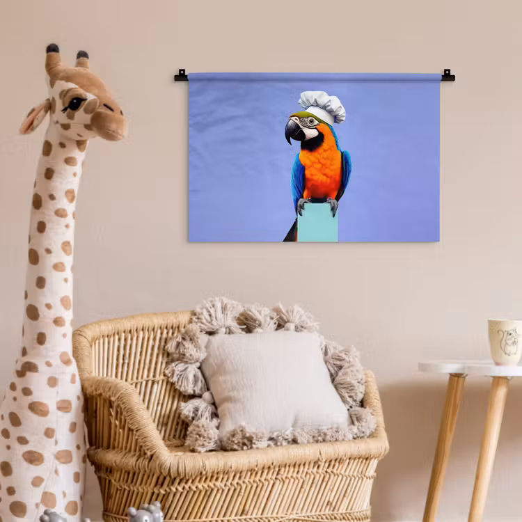 Wandkleed - Papegaai - Koksmuts - Vogel - Leuk — 5