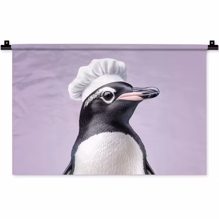 Wandkleed - Pinguïn - Koksmuts - Lief - Paars — 1