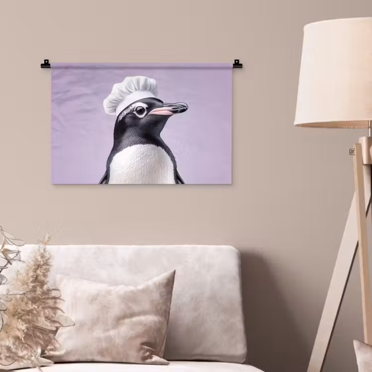 Wandkleed - Pinguïn - Koksmuts - Lief - Paars — 2