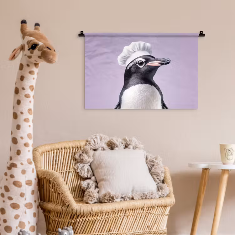 Wandkleed - Pinguïn - Koksmuts - Lief - Paars — 5