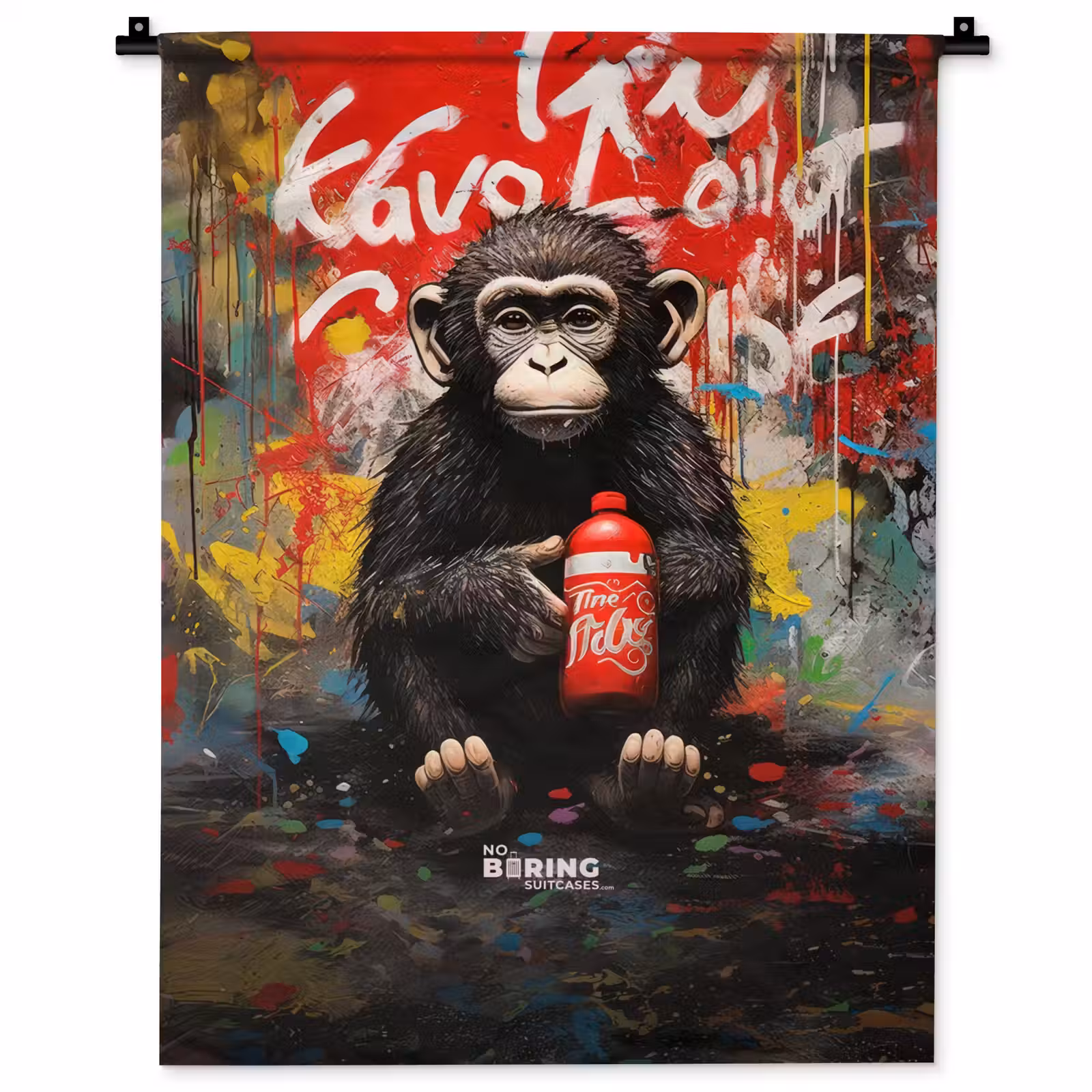 Wandkleed - Chimpansee voor graffiti muur — 1