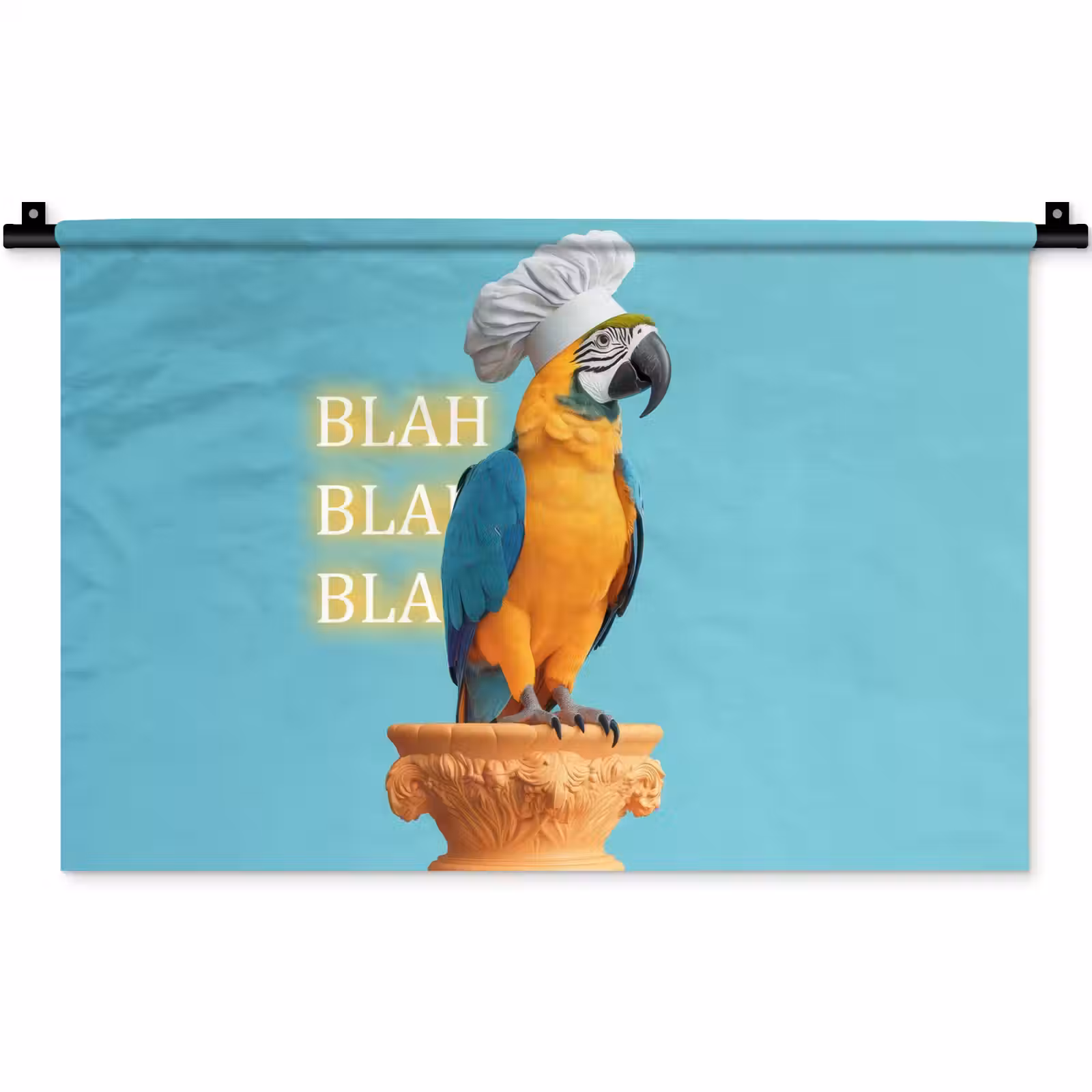 Wandkleed - Papegaai - Koksmuts - Quote - Neon — 1