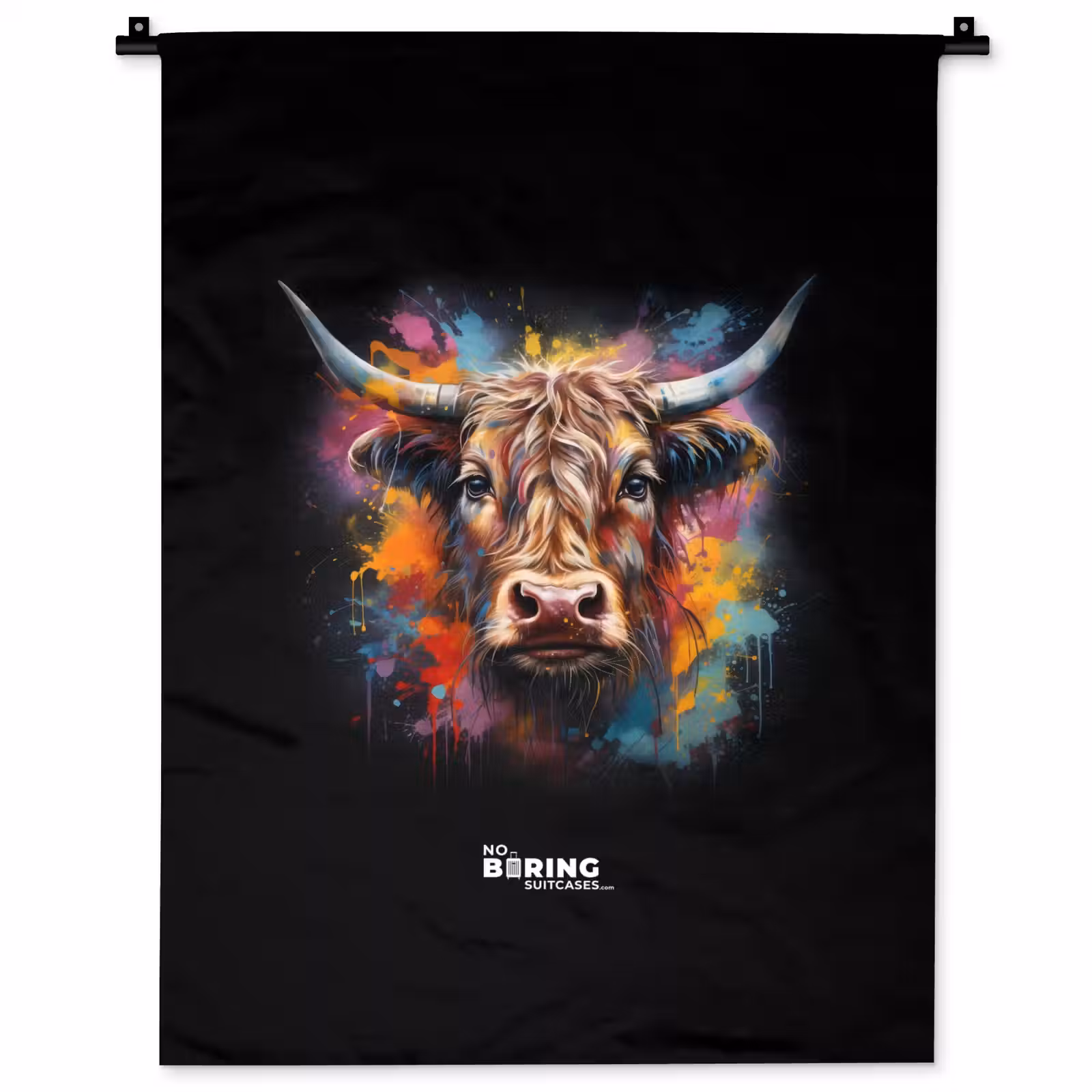 Wandkleed - Schotse hooglander als graffiti art — 1