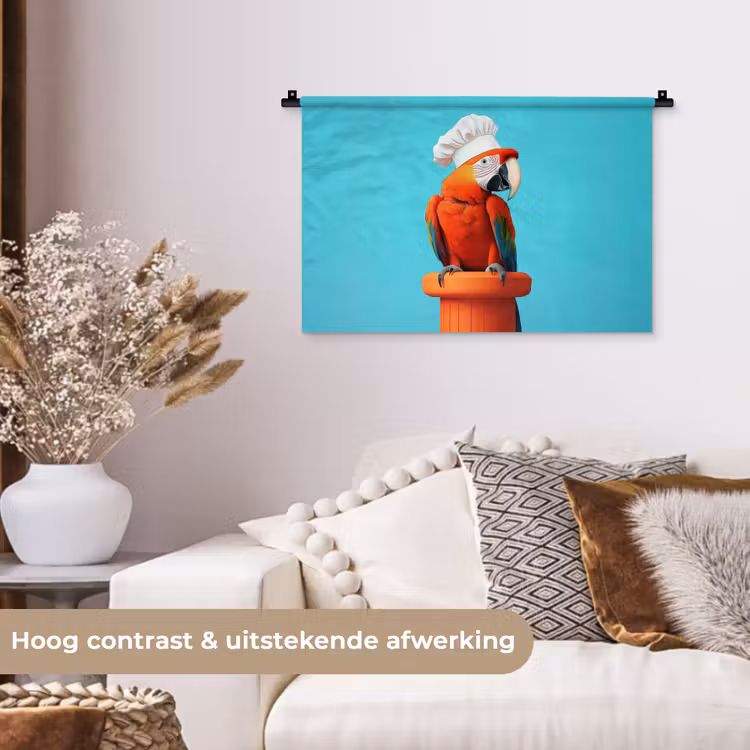 Wandkleed - Ara - Koksmuts - Sokkel - Grappig — 4