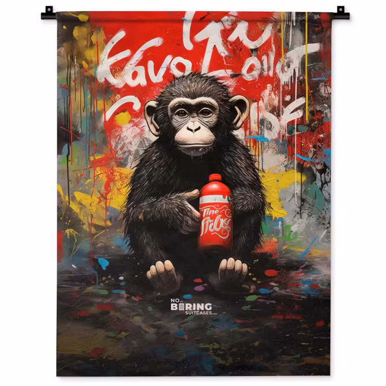 Wandkleed - Chimpansee voor graffiti muur — 1