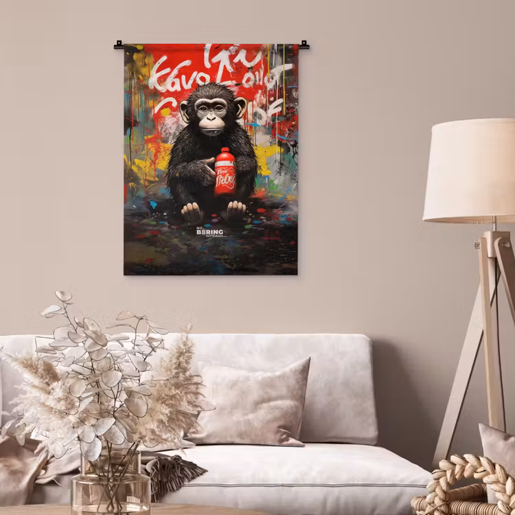 Wandkleed - Chimpansee voor graffiti muur — 2