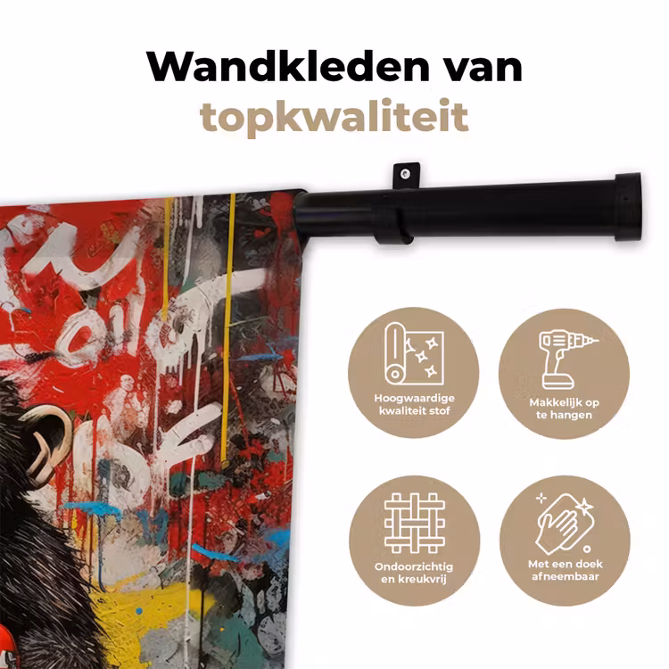 Wandkleed - Chimpansee voor graffiti muur — 3