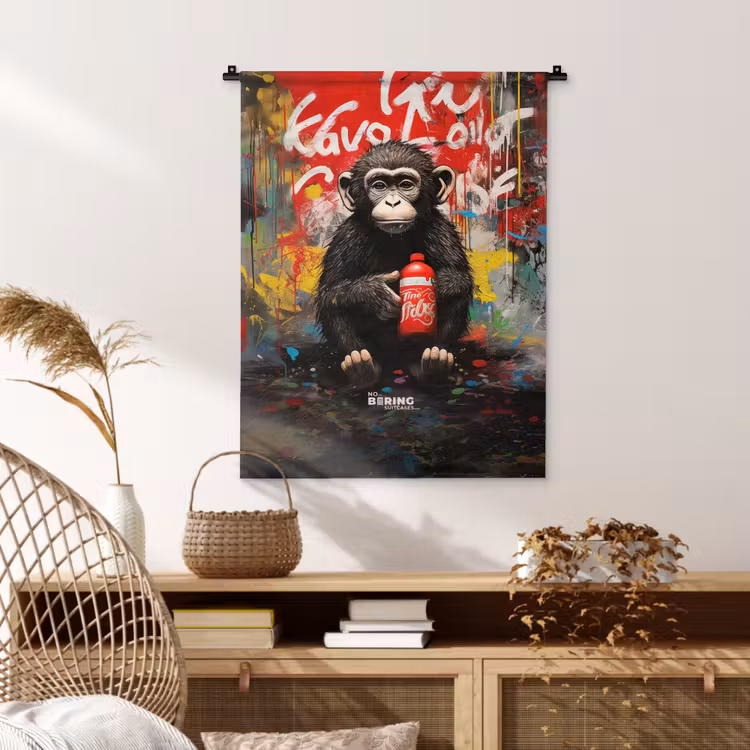 Wandkleed - Chimpansee voor graffiti muur — 4