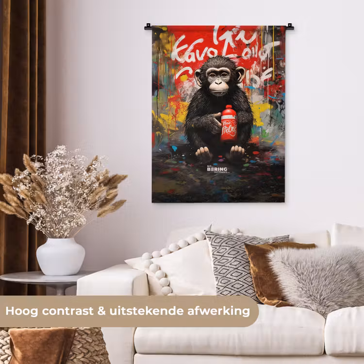 Wandkleed - Chimpansee voor graffiti muur — 5