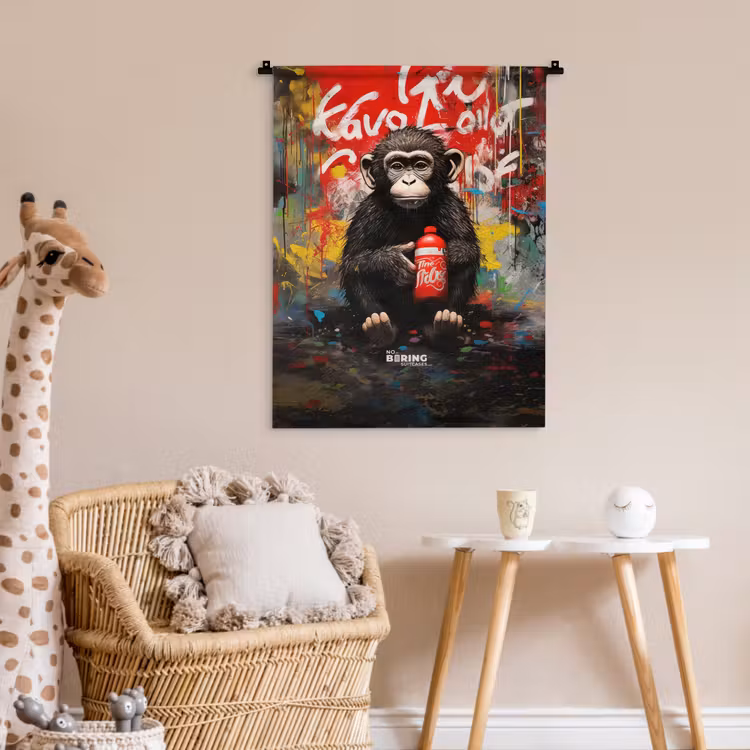 Wandkleed - Chimpansee voor graffiti muur — 6