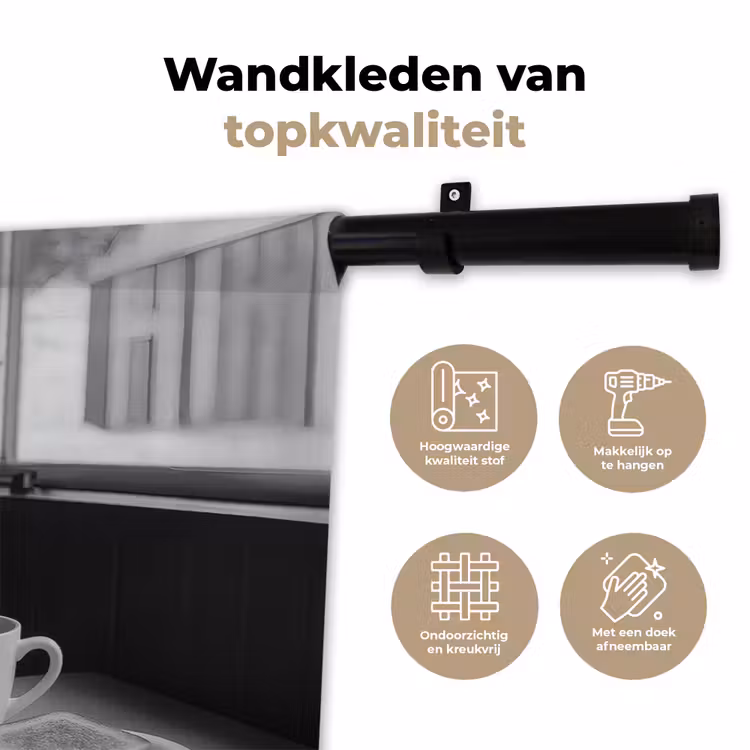 Wandkleed - Kat - Koffie - Brood - Zwart — 3