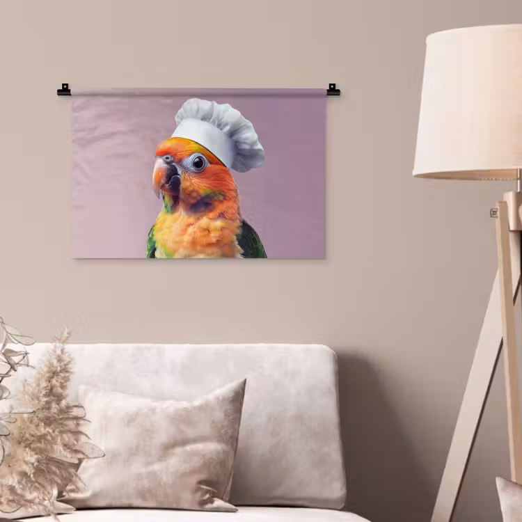 Wandkleed - Papegaai - Koksmuts - Nieuwsgierig - Vogel — 2