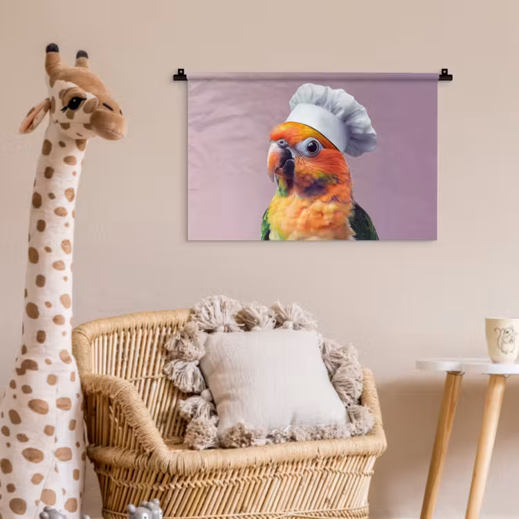 Wandkleed - Papegaai - Koksmuts - Nieuwsgierig - Vogel — 5