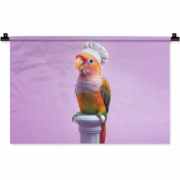 Wandkleed - Papegaai - Koksmuts - Pilaar - Vogel — 1