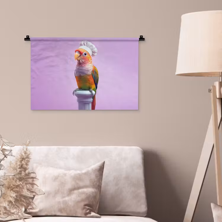 Wandkleed - Papegaai - Koksmuts - Pilaar - Vogel — 2