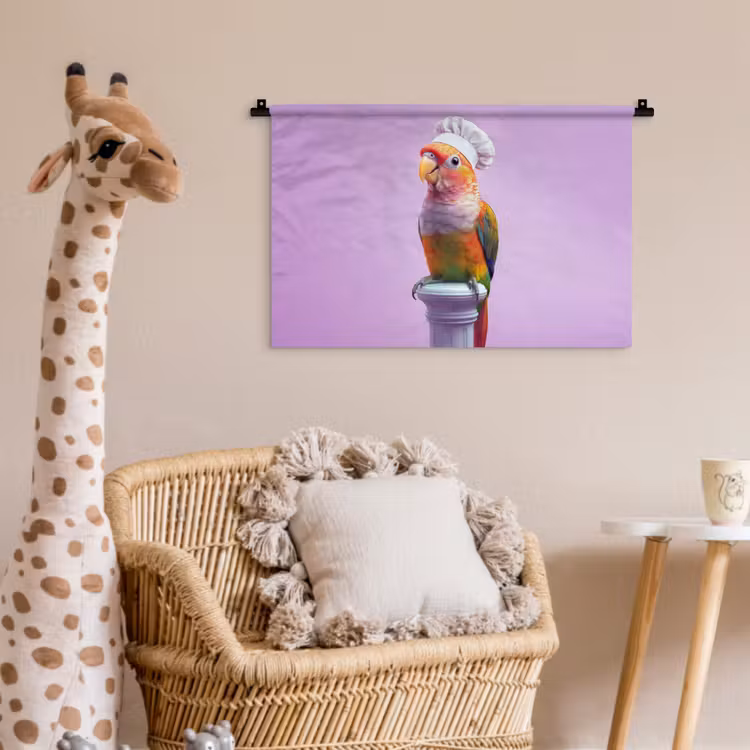 Wandkleed - Papegaai - Koksmuts - Pilaar - Vogel — 5