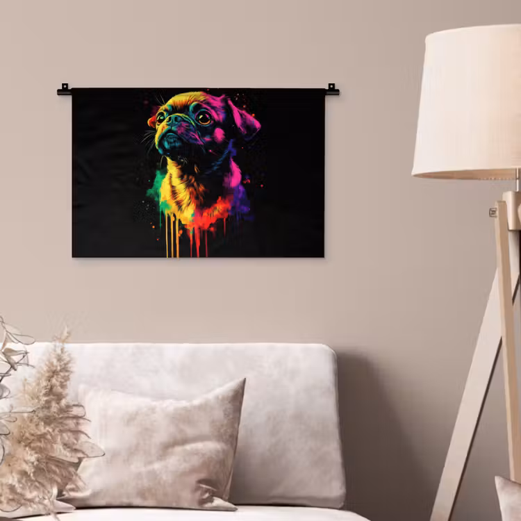 Wandkleed - Puck - Hond - Verf - Kleuren — 2