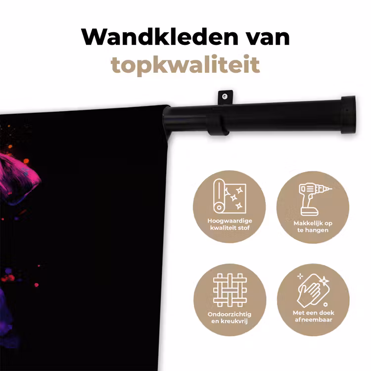Wandkleed - Puck - Hond - Verf - Kleuren — 3