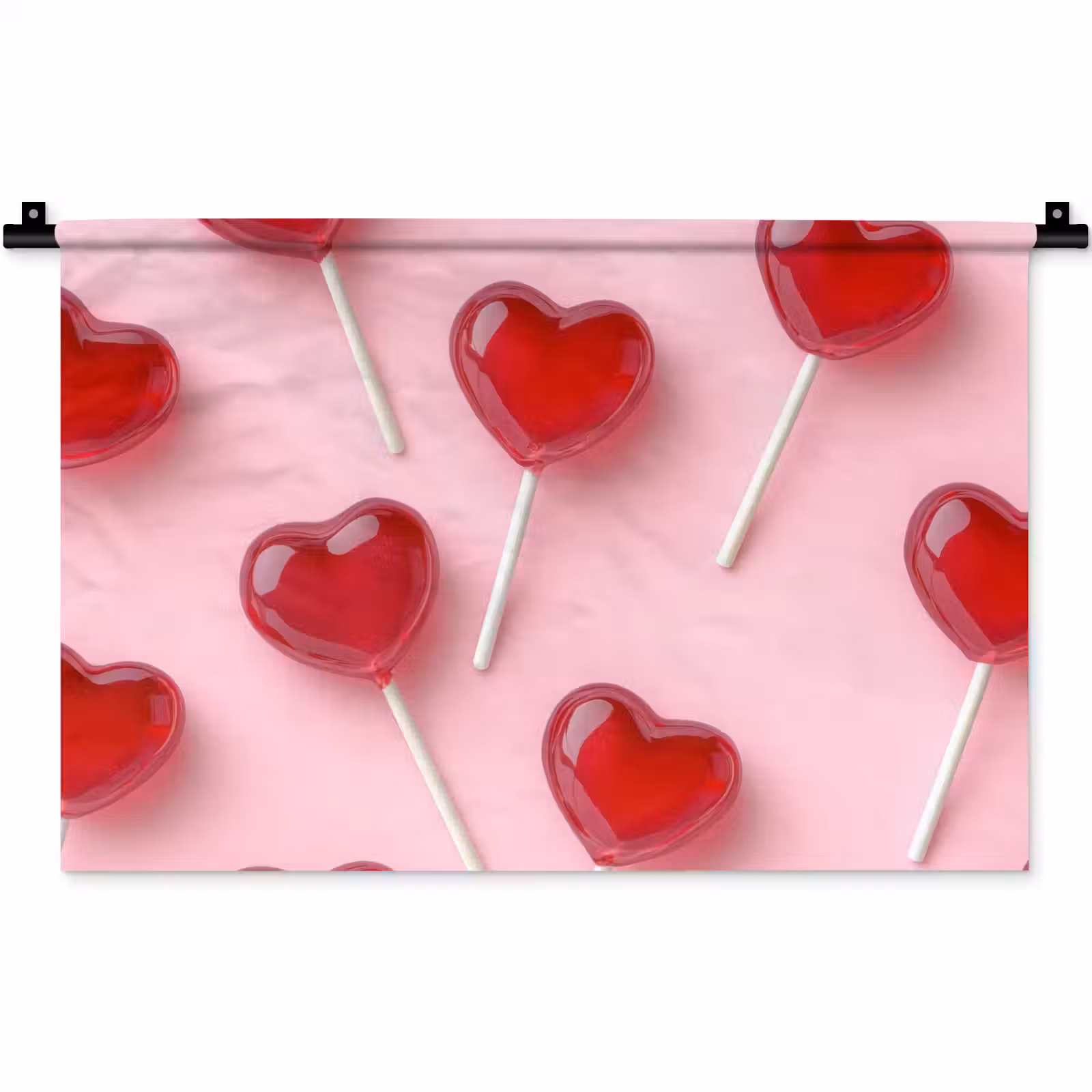 Wandkleed - Lollies - Hartjes - Roze — 1