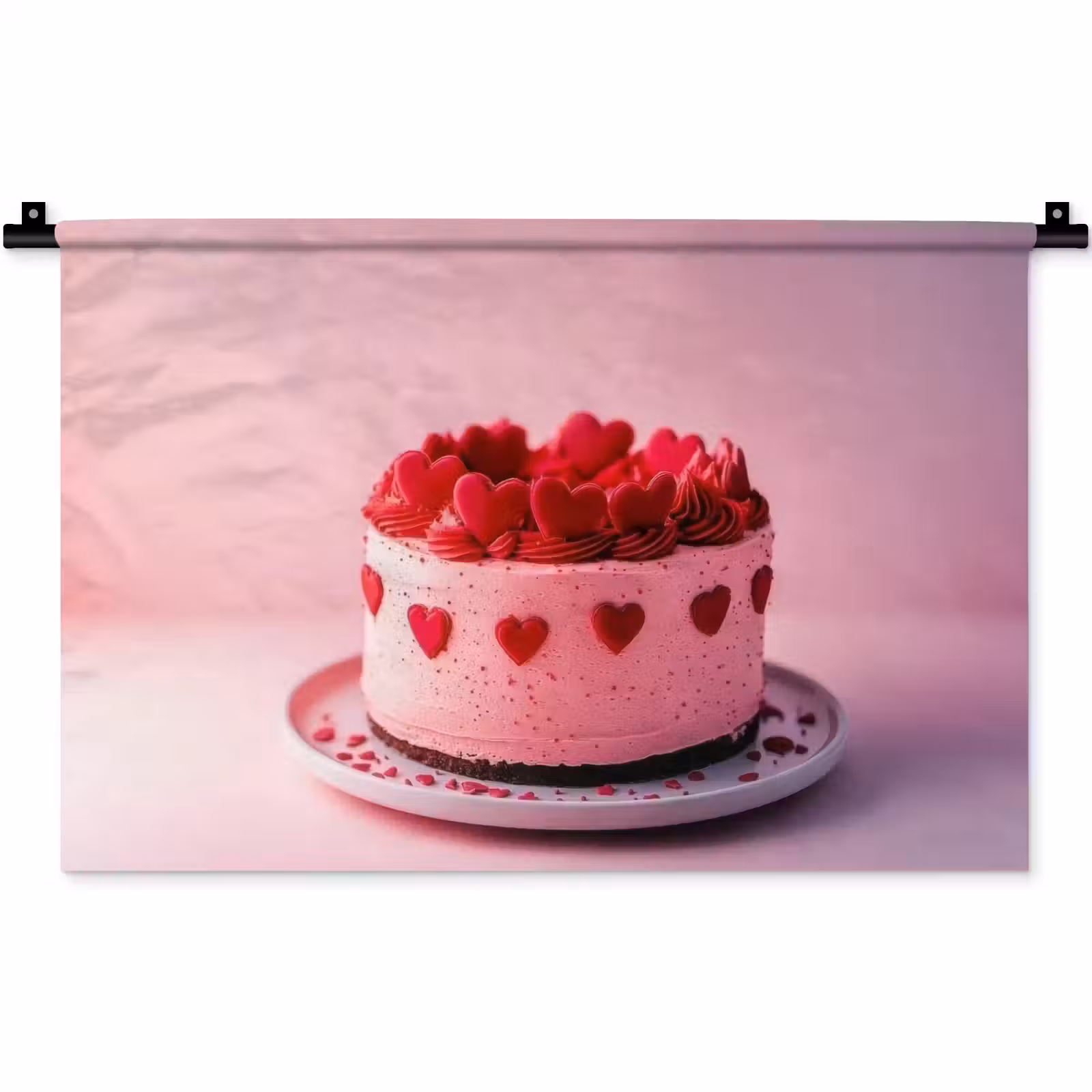 Wandkleed - Taart - Hart - Roze — 1