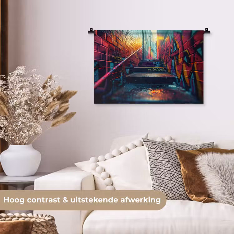 Wandkleed - Architectuur - Neon - Trap - Graffiti — 4