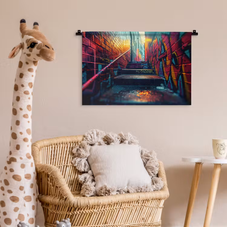 Wandkleed - Architectuur - Neon - Trap - Graffiti — 5