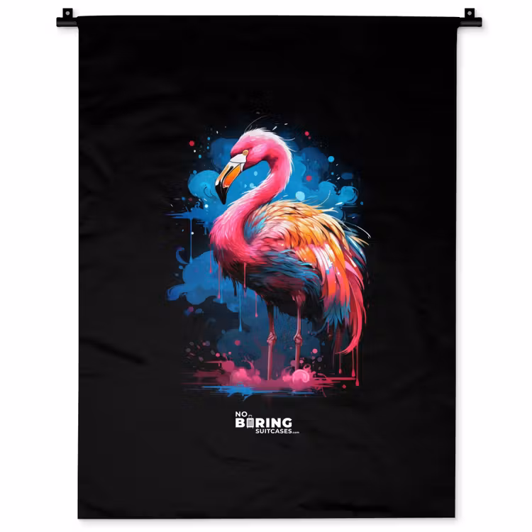 Wandkleed - Gekleurde flamingo voor een verfexplosie — 1