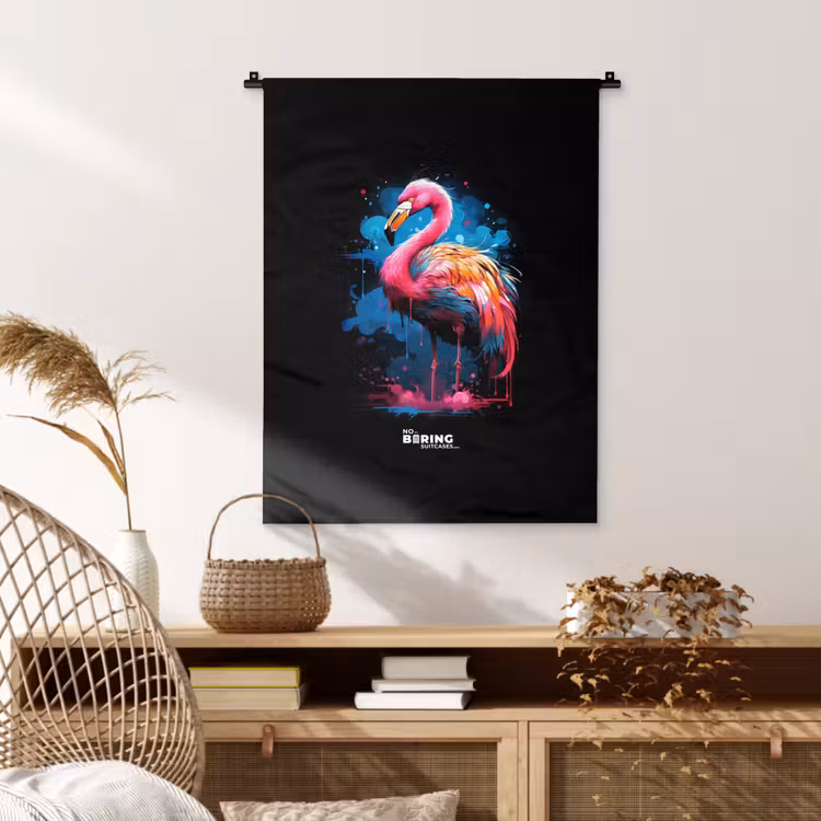 Wandkleed - Gekleurde flamingo voor een verfexplosie — 4