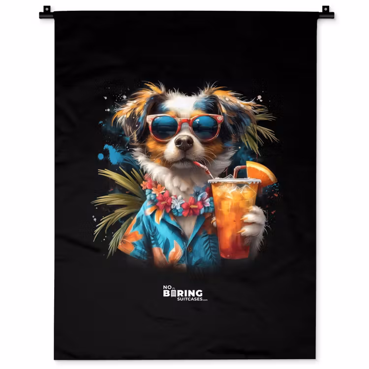 Wandkleed - Hond in tropische sferen — 1