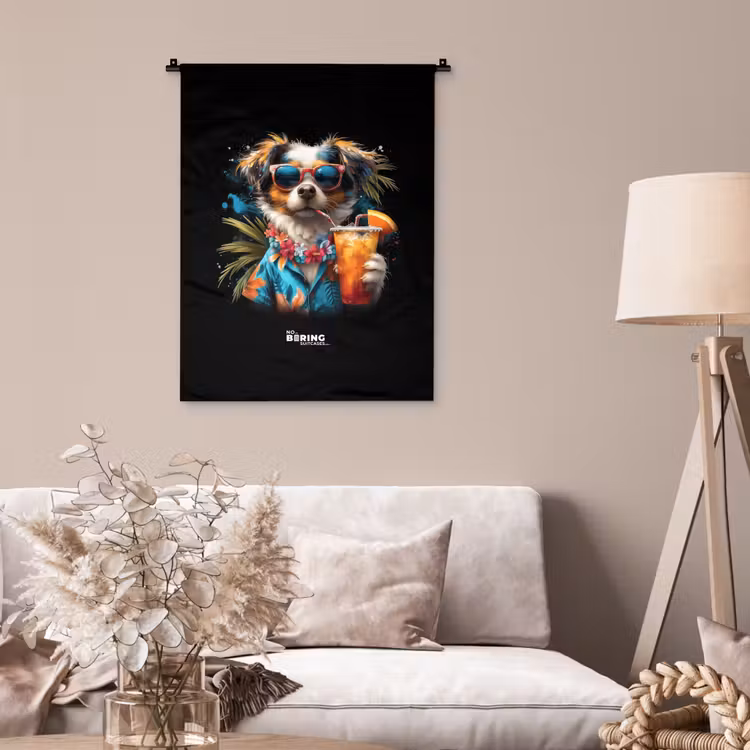 Wandkleed - Hond in tropische sferen — 2