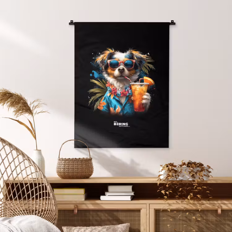 Wandkleed - Hond in tropische sferen — 4