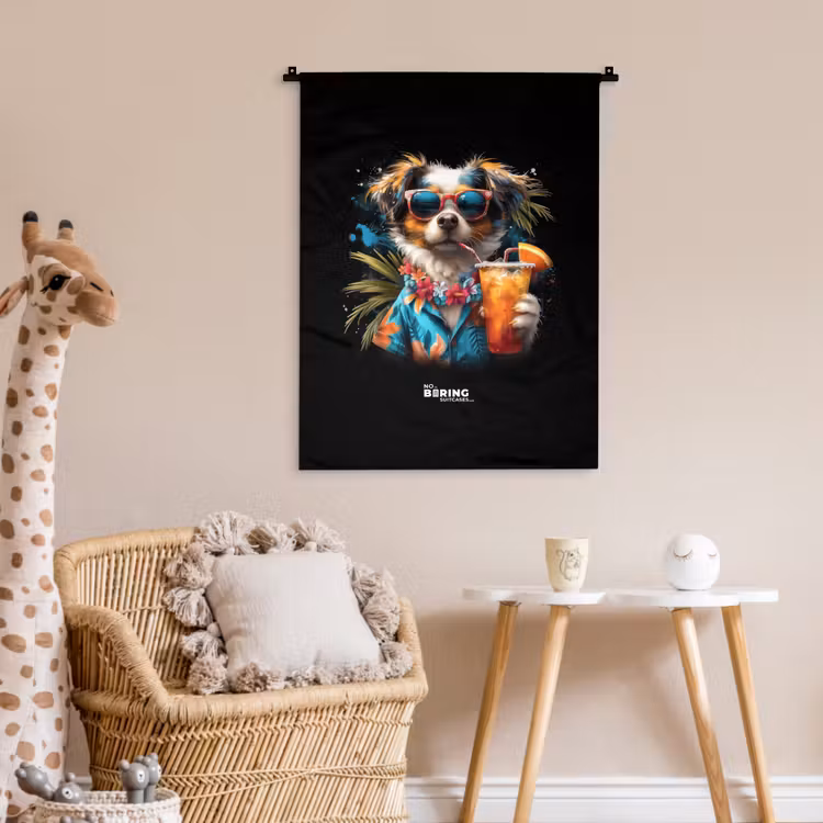 Wandkleed - Hond in tropische sferen — 6