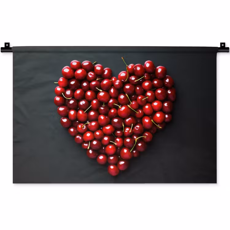Wandkleed - Kersen - Hart - Rood - Zwart — 1