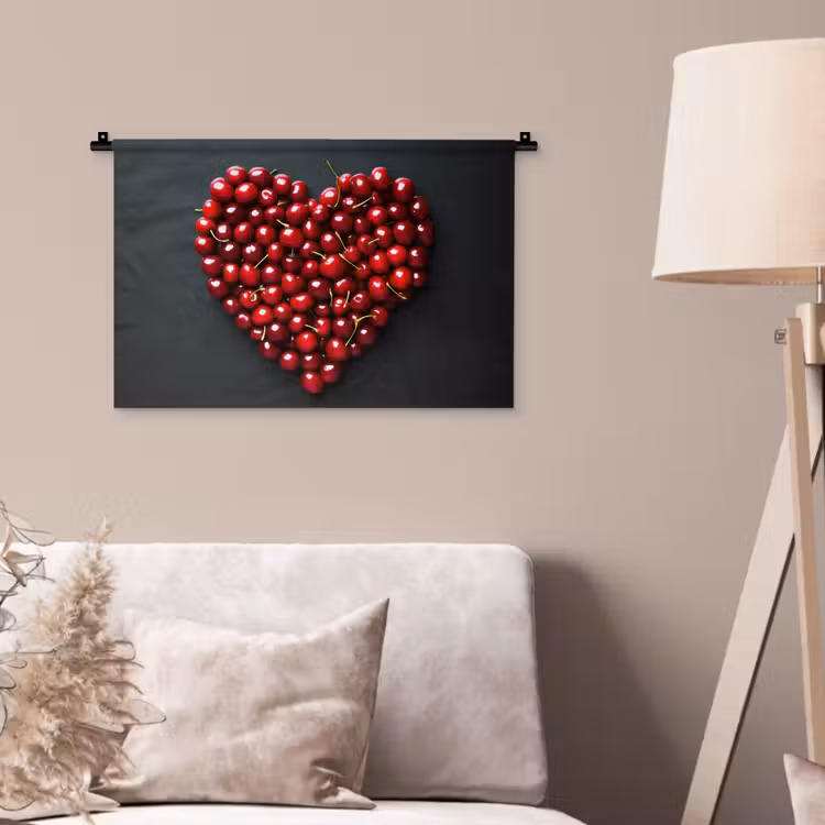 Wandkleed - Kersen - Hart - Rood - Zwart — 2