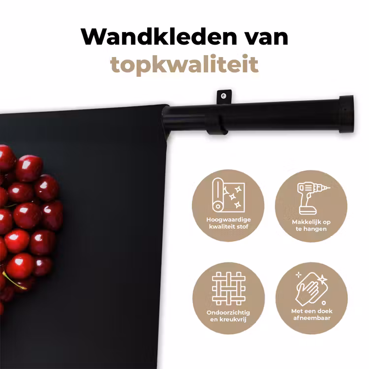 Wandkleed - Kersen - Hart - Rood - Zwart — 3