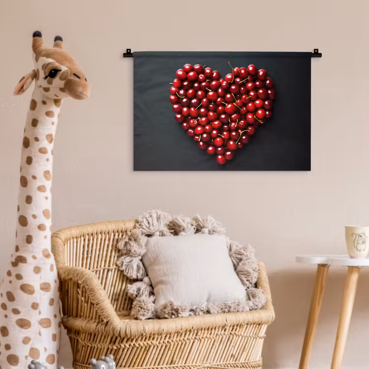 Wandkleed - Kersen - Hart - Rood - Zwart — 5