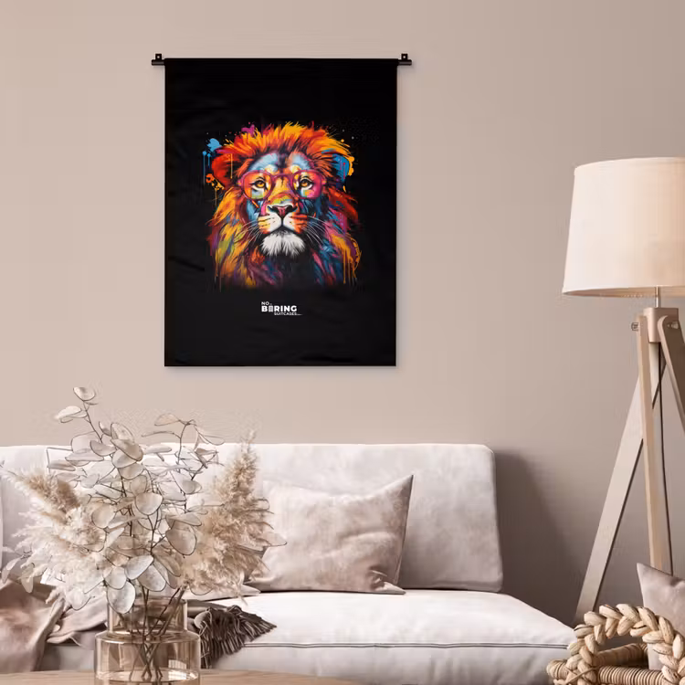Wandkleed - Kleurrijke leeuw in graffiti stijl — 2